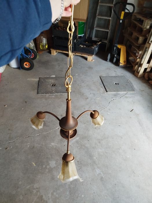 Candeeiro 3 lâmpadas vintage