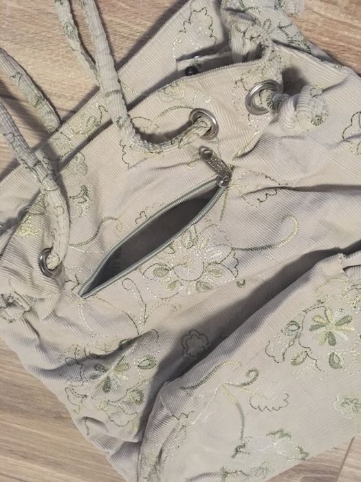 Torba worek na ramię na zakupy torebka sztruks