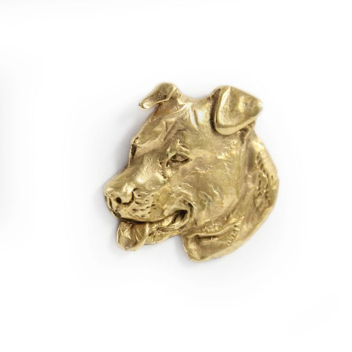 Amerykański Staffordshire terrier pin pozłocony Art-Dog