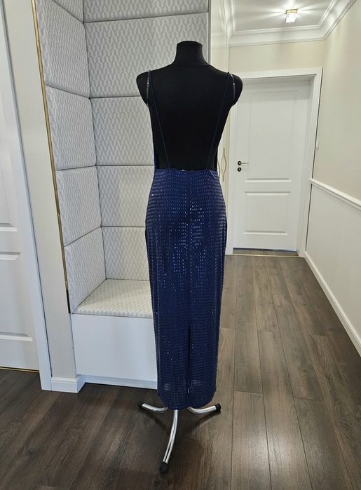 Sukienka maxi Asos M 38 zdobiona maxi odkryte plecy