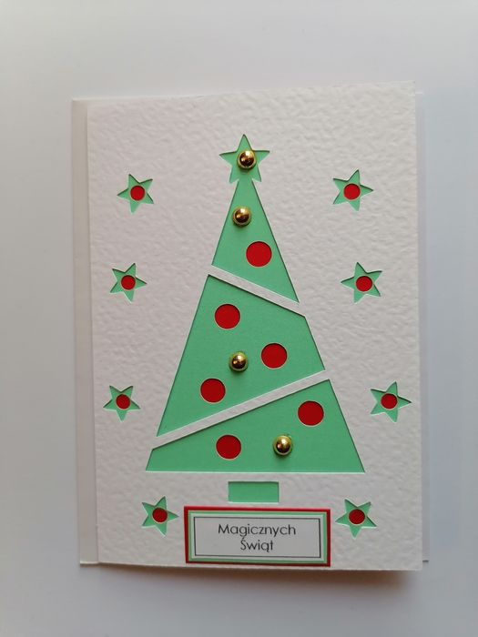 Kartka świąteczna na Boże Narodzenie ręcznie robiona