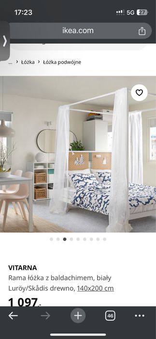 unikat IKEA Vitarna 140cmx200 (rama+dno) sprzedam