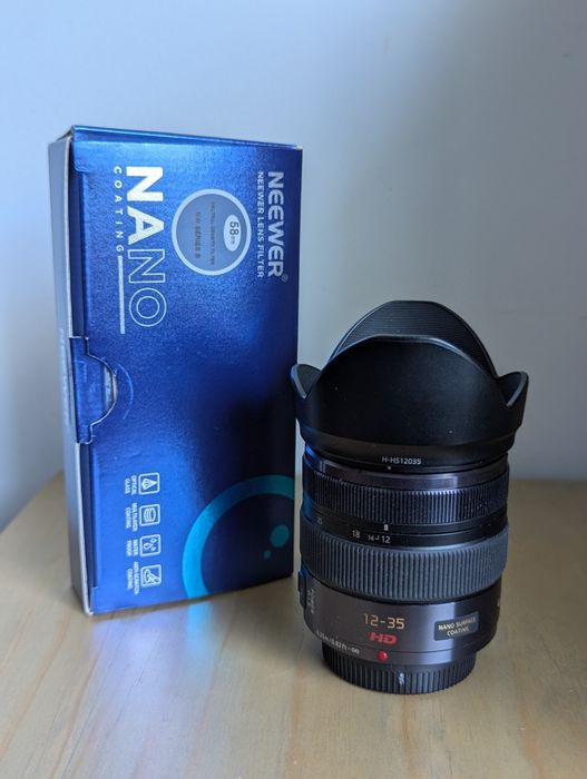 Objetiva Lumix 12-35 2.8 em bom estado + filtros ND