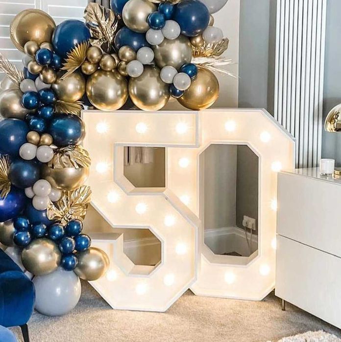 Números e Letras Gigantes Luminosas para festas e decoração