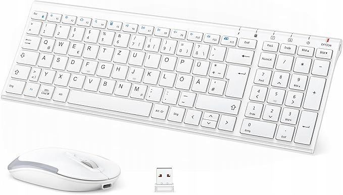 IClever BK10 Klawiatura i mysz bezprzewodowa ergonomiczna QWERTZ