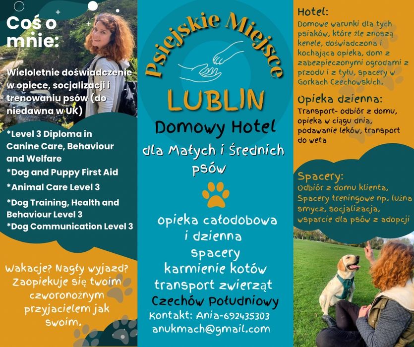 Psiejskie Miejsce - Spacery i Domowy Hotel dla Małych i Średnich Psów