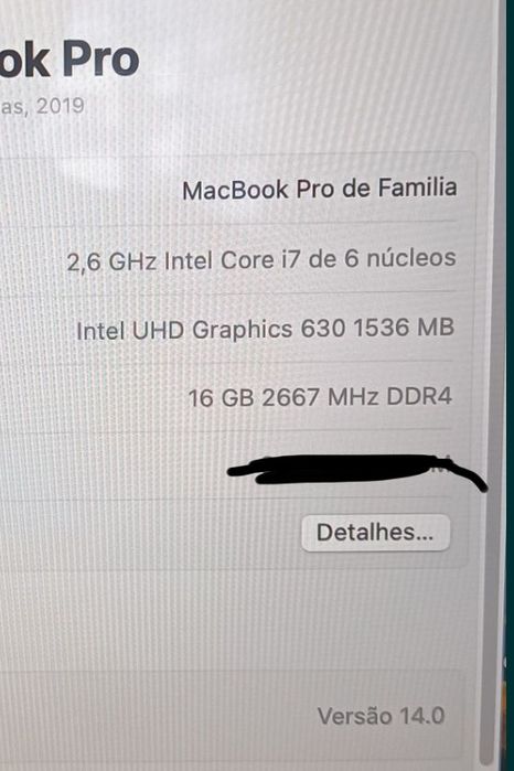 MacBook Pro 2019 I7 / 500GB / 16GB Ram (C/novo comprado em loja  2021)