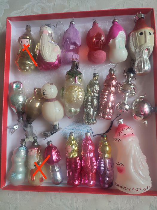 Новогодние  игрушки,СССР, стекло, картонаж