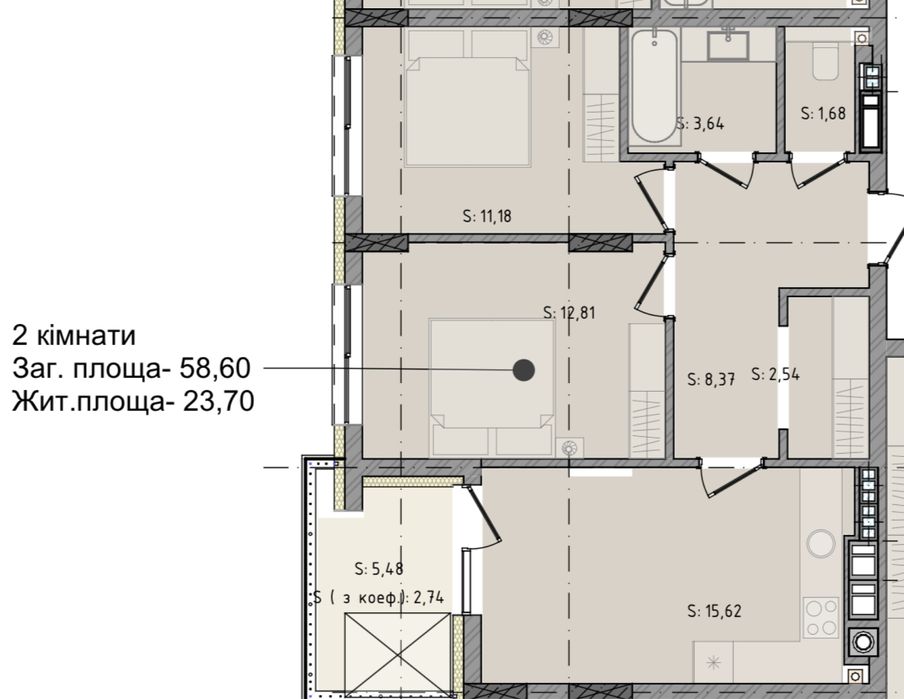 Продаж просторої 2-кім квартири в Черлянах Городок