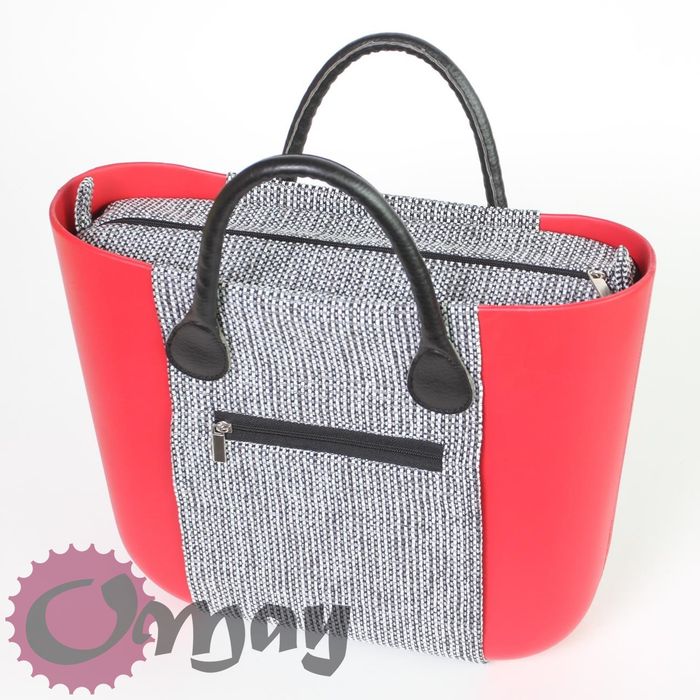 Czarny organizer do OBAG STANDARD +OPASKA Pionowa plecionka OMAY