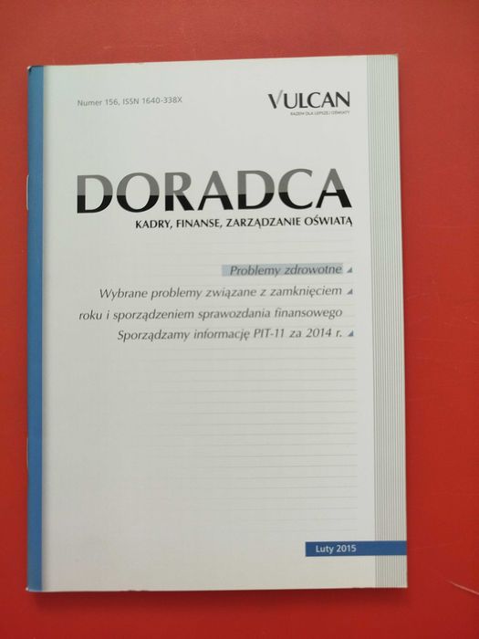 Doradca. Kadry, finanse, zarządzanie oświatą, Vulcan, luty 2015