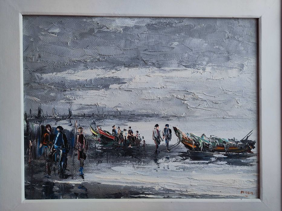 Pintura a óleo – Porto de pesca