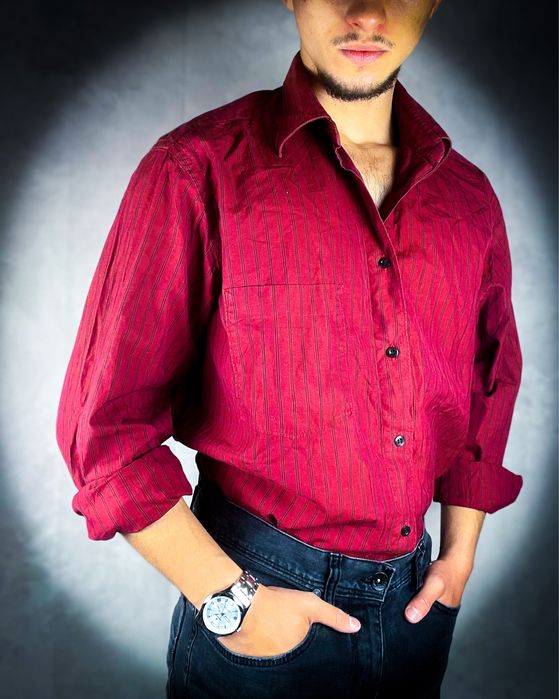 «Hugo Boss» Nowa Czerwona Męska Koszula / XL