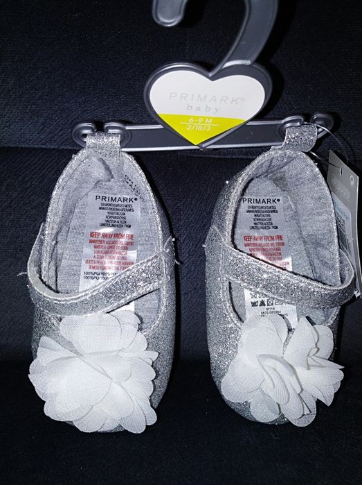 Balerinki niechodki srebrne z kwiatkiem nowe hit