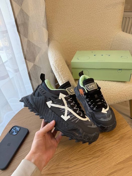 Кроси OFF White 1000 odsy Green чорні з зеленим кросівки офвайт свага