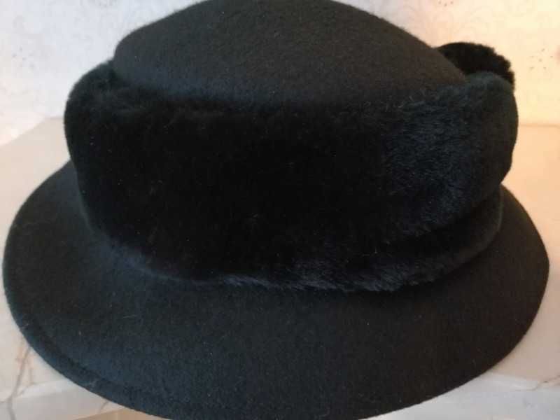 Klasyczny filc wełniany damski kapelusz 58cm