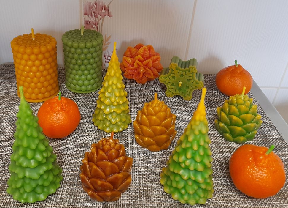 Свічки на Новорічні свята/ Свечки восковые из пчелиного воска