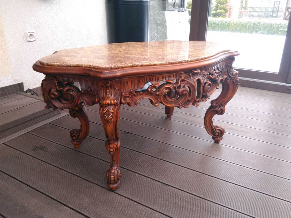 Stolik Barokowy Rzeźbiony Antyk