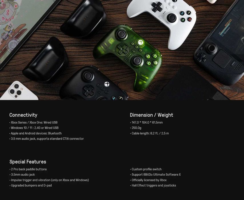 Геймпад 8Bitdo Ultimate 3 White/Black + Док-станція