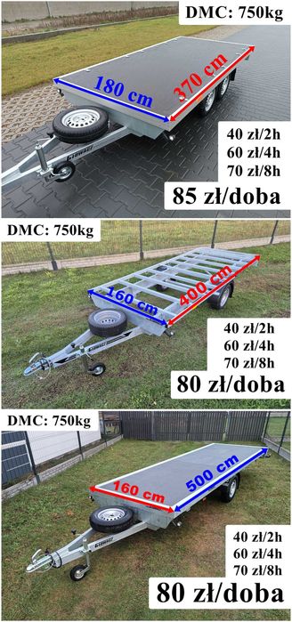 Przyczepka, przyczepa Wynajmę Wypożyczalnia Przyczep Laweta Wynajem