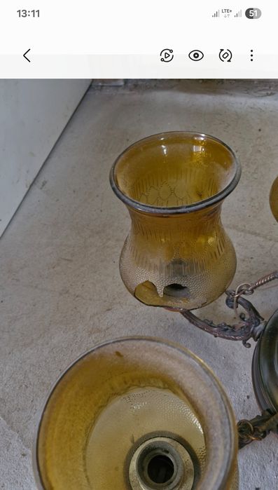 Miedziany zyrandol lata 80
