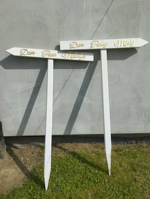 Drogowskazy weselne, dom pana młodego, dom pani młodej