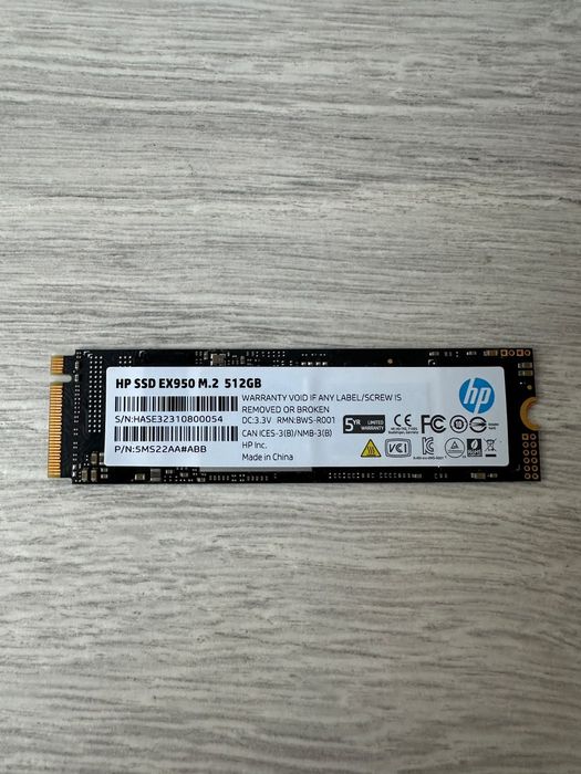 M.2 SSD диск 512GB  HP EX950 з буфером (NVMe\PCI-e 3.0 x4)