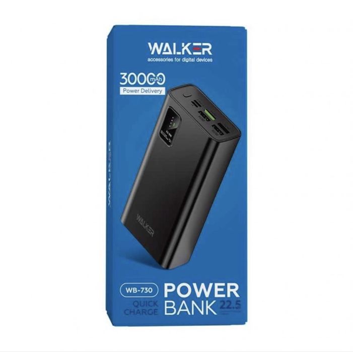 Power Bank Walker WB-730 30000 мАг з PD швидким заряджанням