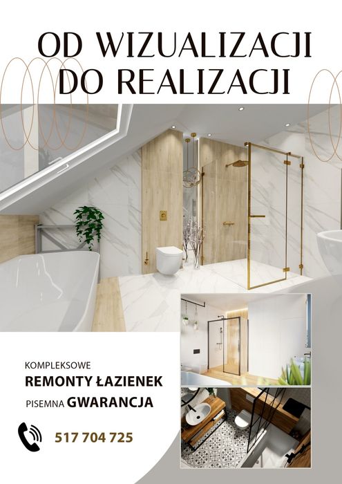 Projektujemy Łazienki, wykończenia, ,remonty kompleksowe