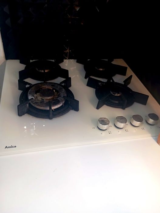 Płyta gazowa biała szklana