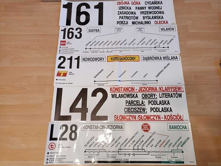 Naklejki trasowe linii EEC (ZTM Warszawa)