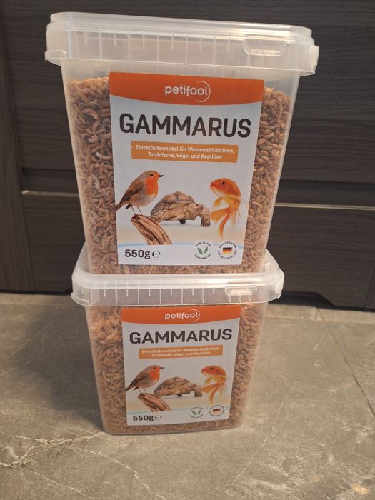 2x petifool Gammarus 550 g – suszone kraby z pcheł strumieniowych – zdrowa przekąska dla żółwi, ryb, ptaków, gadów i gryzoni – naturalna karma