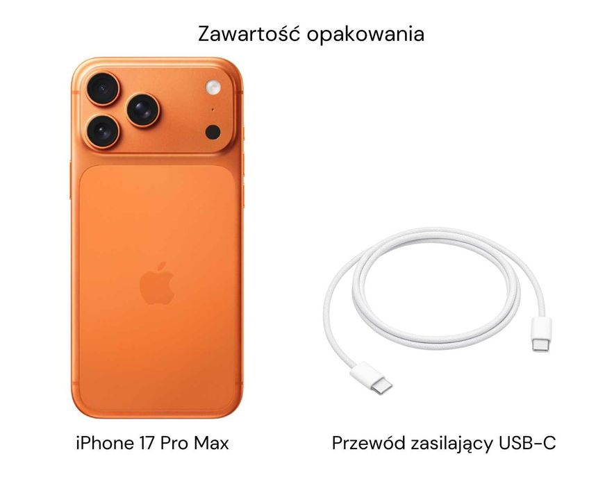 iPhone 17 PRO MAX 256GB Pomarańcz Srebrny Granatowy 5700zł Żelazna 89