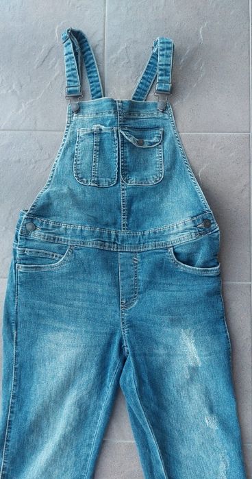Spodnie ogrodniczki jeansowe proste S/M