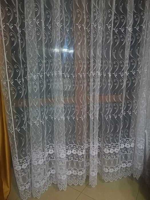 firanka  GOTOWA,na tasmie, obszyta wys 250 cm szer 470 cm BIALA,turecka BEZ PRAS