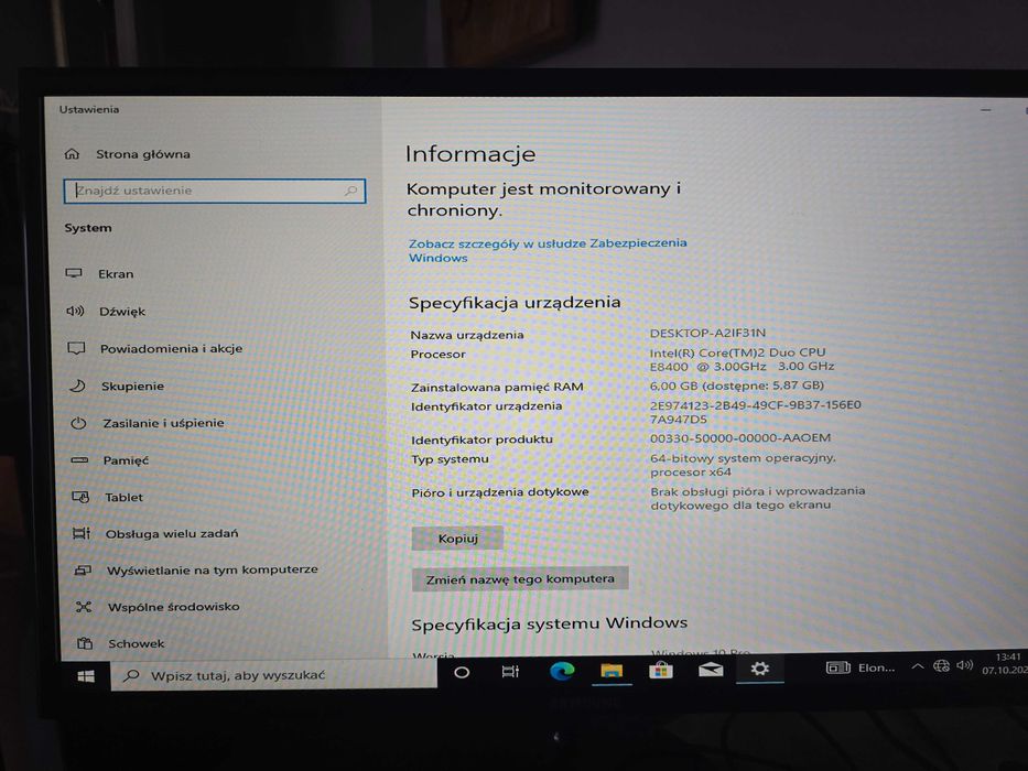 Komputer stacjonarny hp compaq 8000
