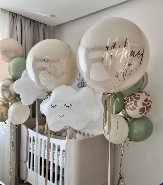 Гелевые шары на выписку мальчика девочки гелиевые воздушные шарики