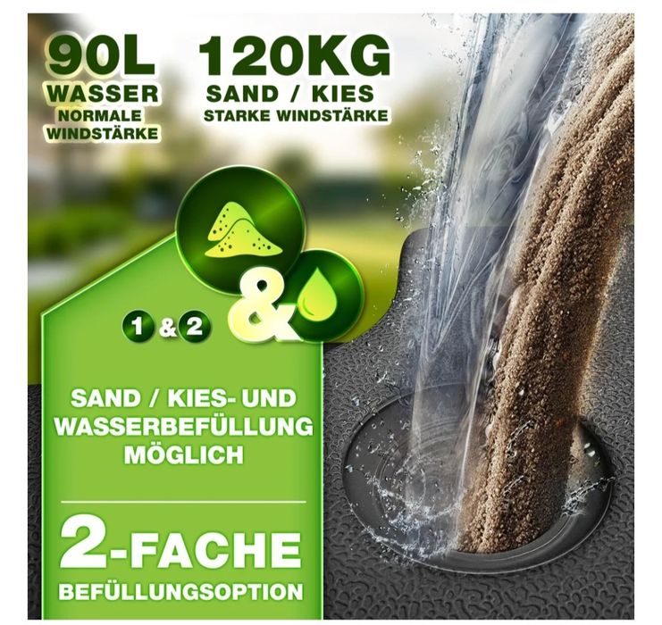 Stojak na parasol antracytowy 90 litrów / 120 kg