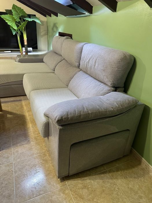 Sofá chaiselong cizento
