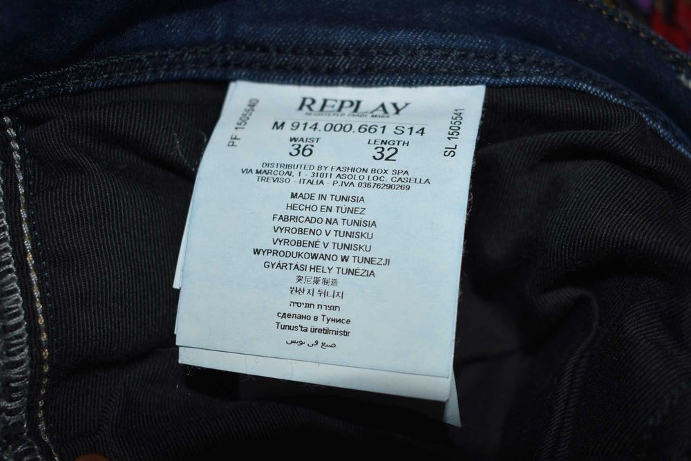 Replay Jeansy stretchy męskie ( 36/32 )
