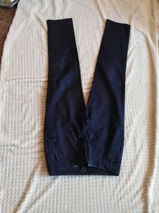 Spodnie, chinosy, tommy hilfiger, bawelna, logo, granat