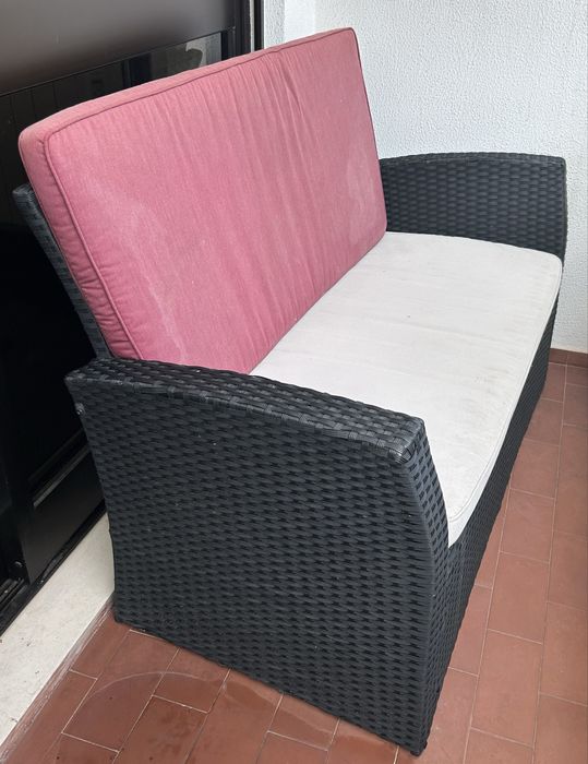 Conjunto de Sofás de Exterior em Resina Entrançada