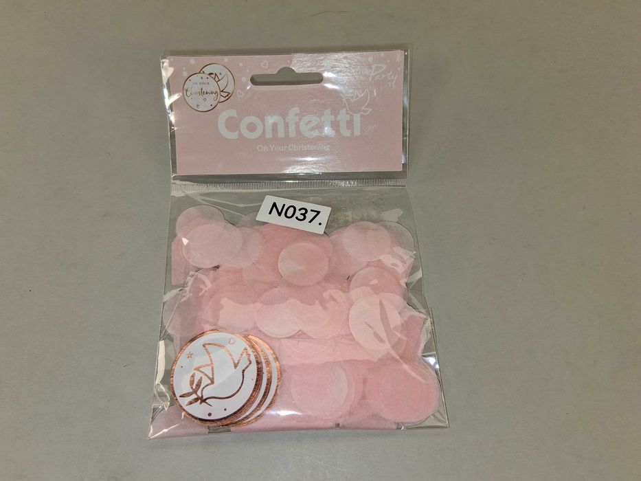 N037 Różowe Konfetti Chrzest Dekoracja Stołu Creative Party Gołąb