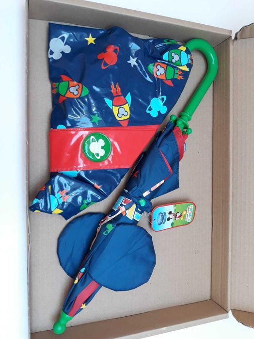 Chapéu de chuva + gabardine impermeável Mickey Mouse