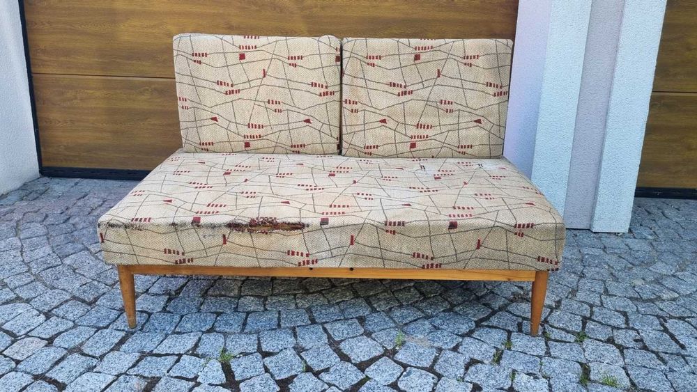 Sofa modułowa rogówka Design PRL lata 60 Polska do renowacji