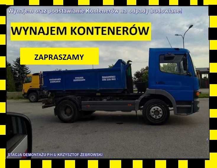 Kontener na gruz, śmieci budowlane, odpady, gabaryty, gałęzie, trawa