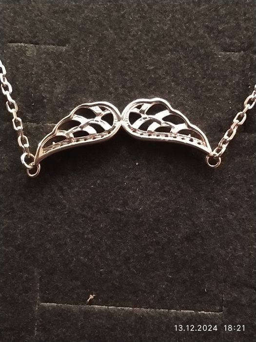 Walentynki srebrny naszyjnik skrzydła zenowy prezent