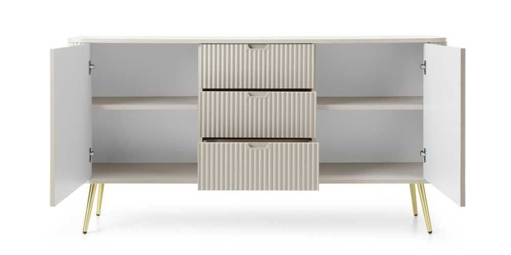 Komoda ZOVA 3 szuflady 2 fronty biała czarna kaszmir  szybka wysyłka