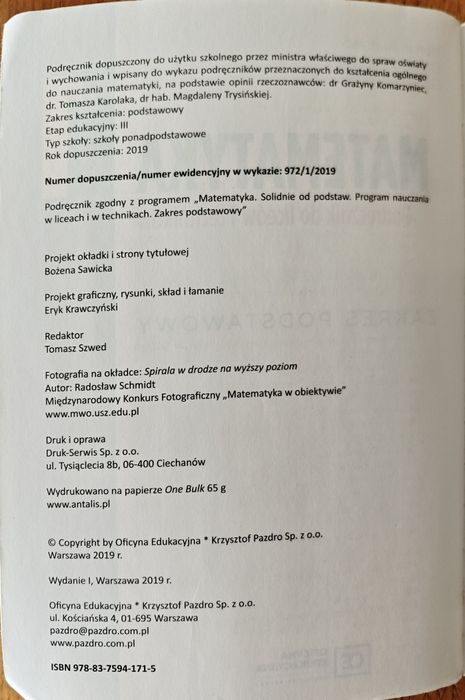 Matematyka 1 podręcznik podstawowy