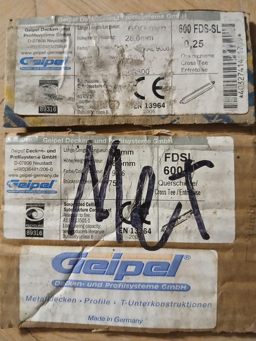 Профіль 600 та 1200 для стелі Армстронг Geipel made in Germany